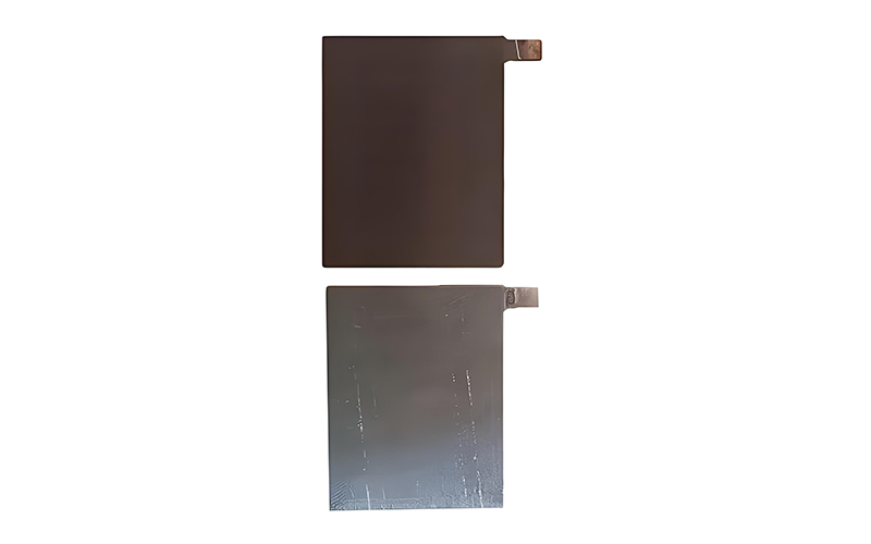 Microscopic view of lead-acid battery plate showing porous structure of active materials